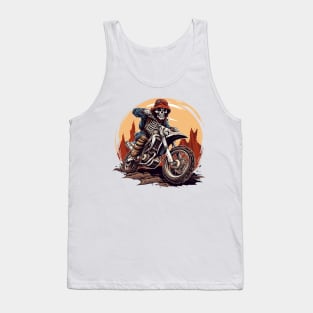 Skeleton Riding Dirt Bike Tank Top